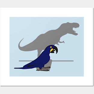 Indigo macaw t-rex shadow Posters and Art